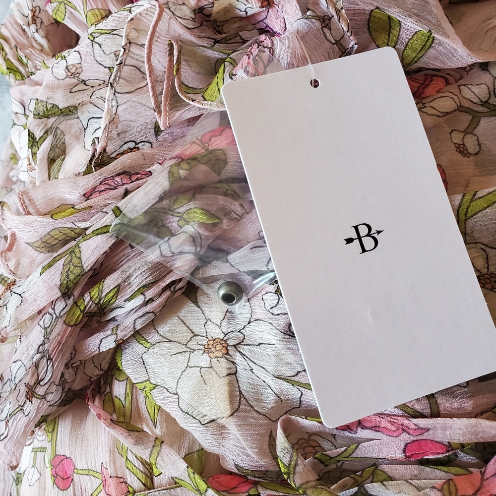 BHLDN Sheer Floral Ruffle Chiffon Maxi Dress - Picture 8 of 8